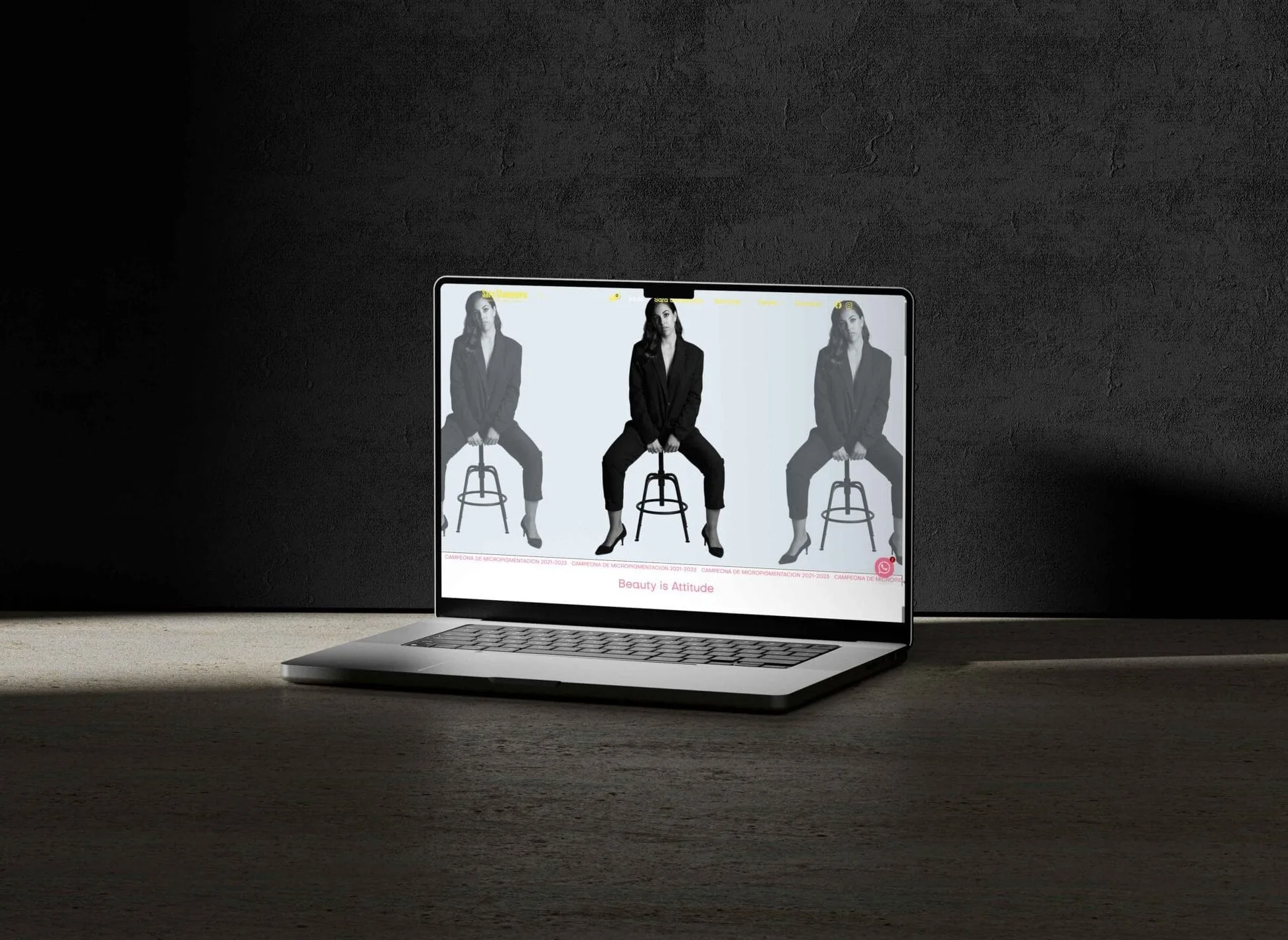 Diseño Web Estética y PMU en VALENCIA - Mockup de Sitio Web PARA CENTRO DE MICROPIGMENTACION Y TRATAMIENTOS FACIALES EN VALENCIA la creadora es SARA STAMENOVIC, tambien creadora de skinlab siliconas de piel sintetica para practicas de micropigmentacion.